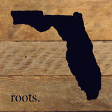 STATE ROOTS SIGN / 6"x6" Reclaimed Wood Sign: WR - White Reclaimed with Black Print / North Carolina