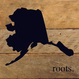 STATE ROOTS SIGN / 6"x6" Reclaimed Wood Sign: WR - White Reclaimed with Black Print / North Carolina