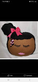 Afro Puff Pillow With Braids and inside pocket