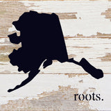 STATE ROOTS SIGN / 6"x6" Reclaimed Wood Sign: WR - White Reclaimed with Black Print / North Carolina