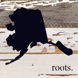 STATE ROOTS SIGN / 6"x6" Reclaimed Wood Sign: WR - White Reclaimed with Black Print / North Carolina
