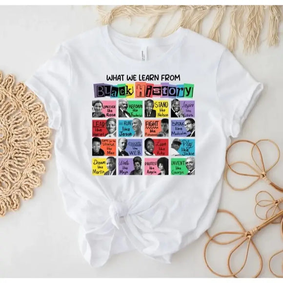 What We Learn from Black History Tee Shirt