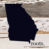 STATE ROOTS SIGN / 6"x6" Reclaimed Wood Sign: WR - White Reclaimed with Black Print / North Carolina