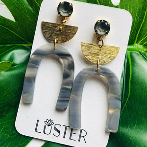 Gray U-Drop Earrings