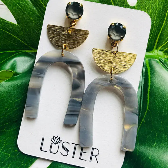 Gray U-Drop Earrings