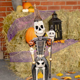 36 inch Standing Halloween Skeleton with Staff