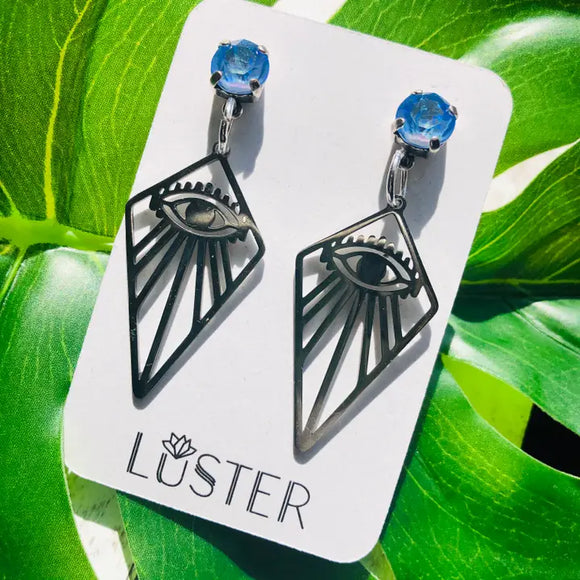 Watchful Eye  Steel Earrings