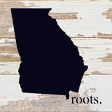STATE ROOTS SIGN / 6"x6" Reclaimed Wood Sign: WR - White Reclaimed with Black Print / North Carolina