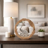 Silver Elephant in Mango Wood