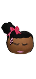 Afro Puff Pillow With Braids and inside pocket