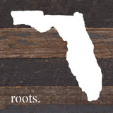 STATE ROOTS SIGN / 6"x6" Reclaimed Wood Sign: WR - White Reclaimed with Black Print / North Carolina
