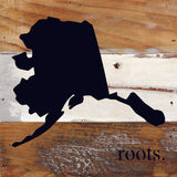 STATE ROOTS SIGN / 6"x6" Reclaimed Wood Sign: WR - White Reclaimed with Black Print / North Carolina