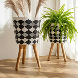 Diamond Design Flower Stands (set of 2)