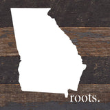 STATE ROOTS SIGN / 6"x6" Reclaimed Wood Sign: WR - White Reclaimed with Black Print / North Carolina