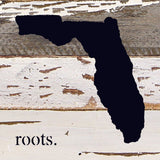 STATE ROOTS SIGN / 6"x6" Reclaimed Wood Sign: WR - White Reclaimed with Black Print / North Carolina