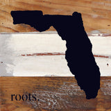 STATE ROOTS SIGN / 6"x6" Reclaimed Wood Sign: WR - White Reclaimed with Black Print / North Carolina