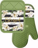 Blessed Magnolia Oven Mitt/Pot Holder Set
