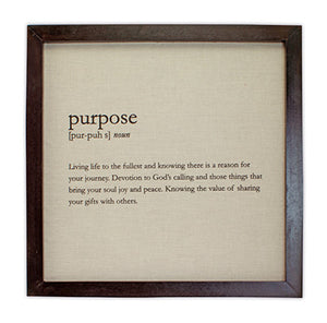"Purpose"  Wall Plaque