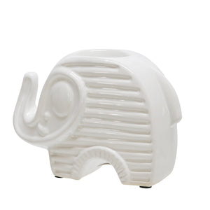 Elephant Candleholder - White