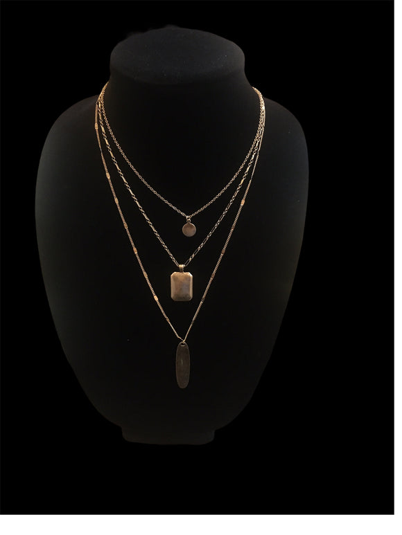 Triple Strand Gold Necklace