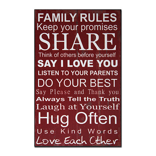 Family Rules Wall Plaque