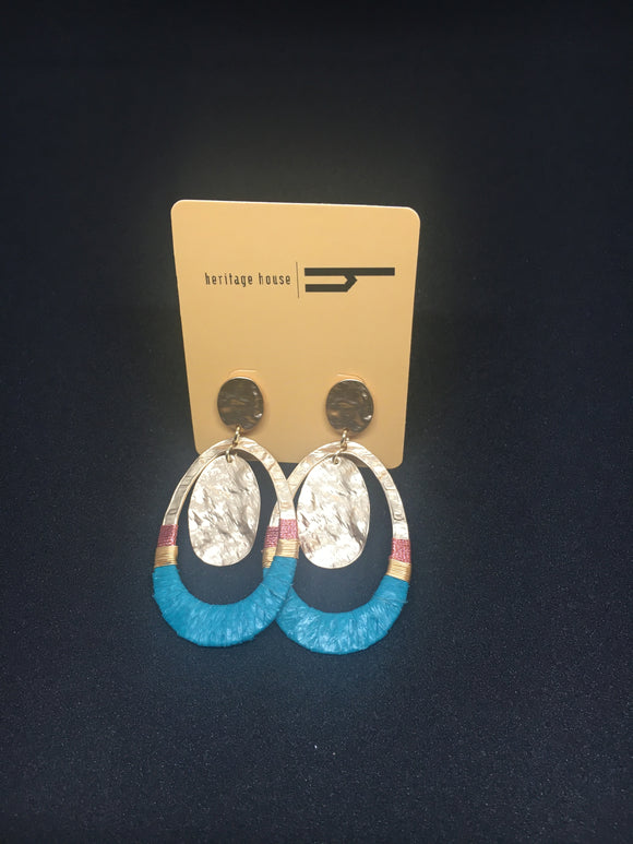 Gold and Blue Earrings