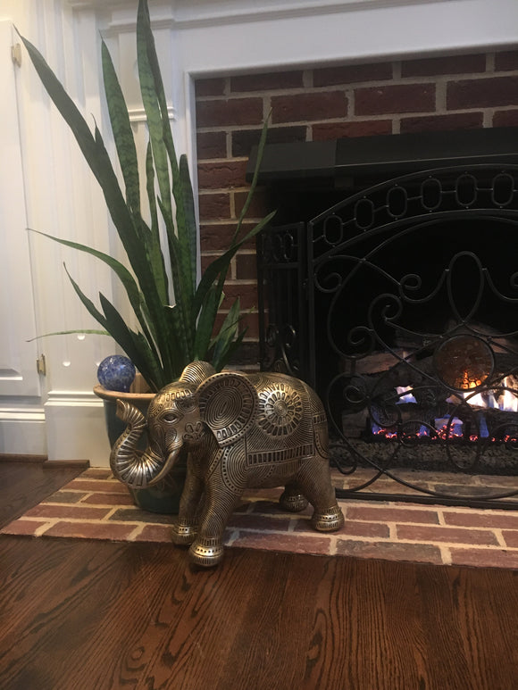 Gold Textured Elephant Stool