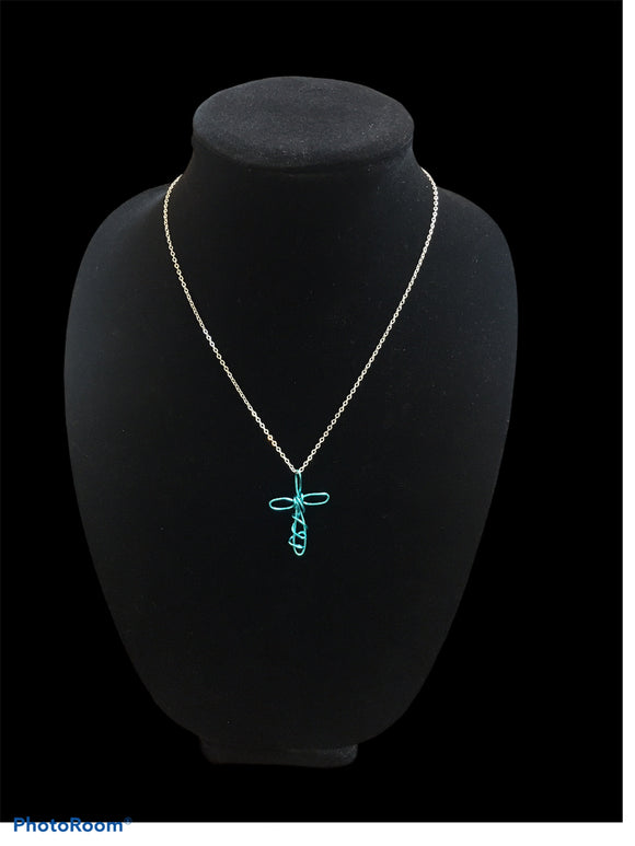 Twisted Wire Cross Necklace