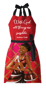 Red and White Apron