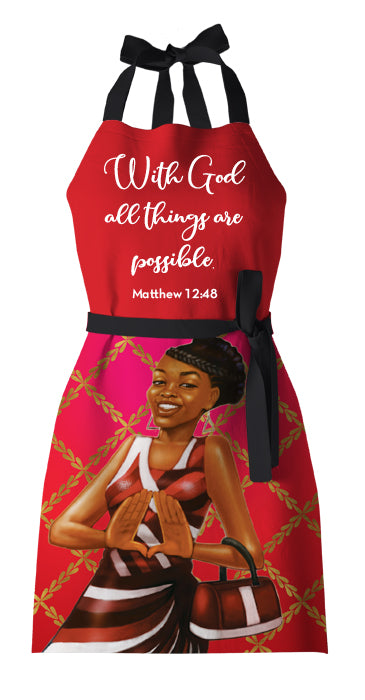 Red and White Apron