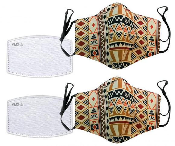 Geometric Mud Cloth Face Mask (set of 2)
