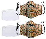 Geometric Mud Cloth Face Mask (set of 2)