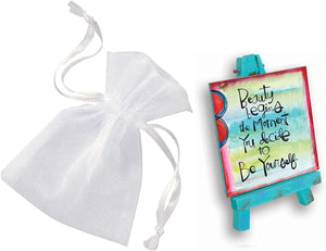 "Beauty Begins the Moment You Decide to Be Yourself" Mini Plaque on Easel