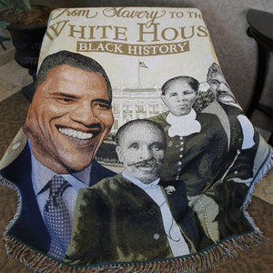 From Slavery to the White House Tapestry Throw