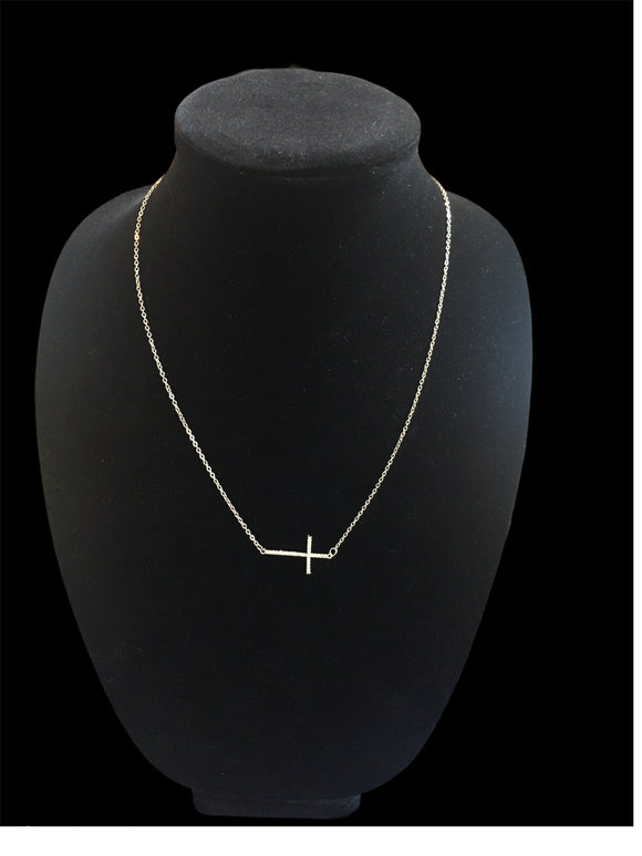 Horizontal  Cross Necklace